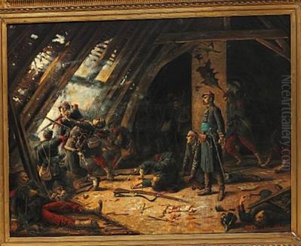 War Scene, Presumably From The Franco-prussian War - view 1