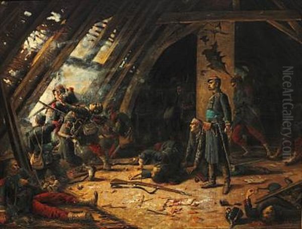 War Scene (from The Franco-prussian War C.1870?) - view 1