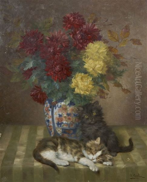 Bouquet De Fleurs Et Chats - view 1