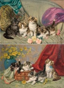 Chatons Au Panier D'osier (+ Chatons Aux Roses; 2 Works)