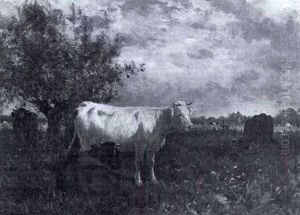 Cattle In A Meadow by Emile Justin Merlot