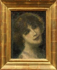 Bust Of A Woman Wearing A Hat by Alexis Merodack-Jeaneau