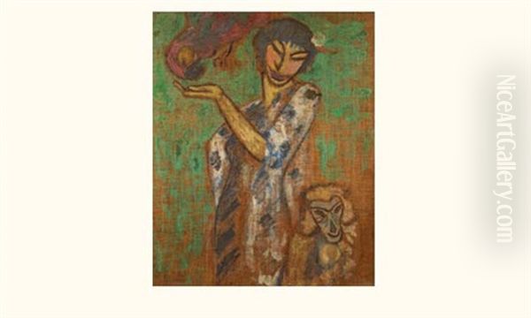 Femme Au Singe Et Au Perroquet - view 1