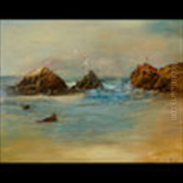 View Of Cliff House And Seal Rock With Self-portrait - view 1