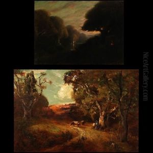Pastoral Scene (+ Sunset At The Lake Cabin, Smllr; 2 Works)