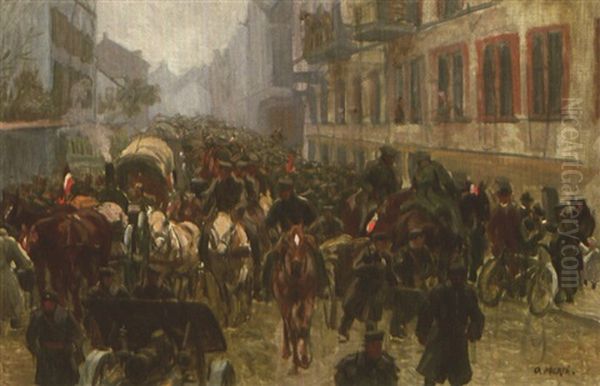 Soldaten Ziehen In Eine Stadt Ein - view 1