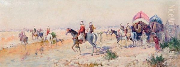 Caravane Traversant Un Oued - view 1
