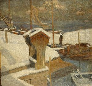 Ondergesneeuwde Haven by Charles Mertens