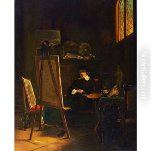 Rembrandt In His Studio by Johann Cornelius Mertz