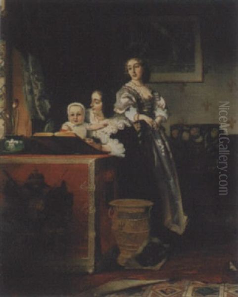 Interieur Mit Frauen Und Kind - view 1