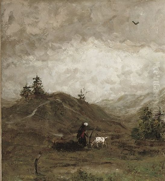 Duinlandschap: A Grazing Goat - view 1