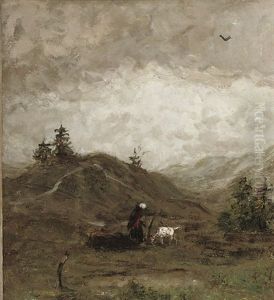 Duinlandschap: A Grazing Goat by Sientje Mesdag Van Houten
