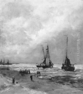 Bomschuiten Op Het Scheveningse Strand by Sientje Mesdag Van Houten