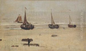 Bomschuiten On The Scheveningen Beach - A Sketch
