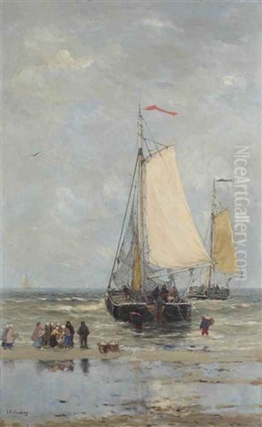 Sorting The Catch Along The Shore Of Scheveningen - view 1