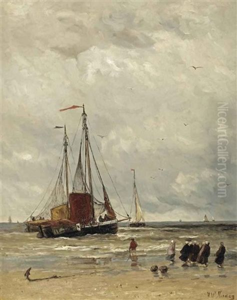 Fishing Barges At Low Tide - view 1
