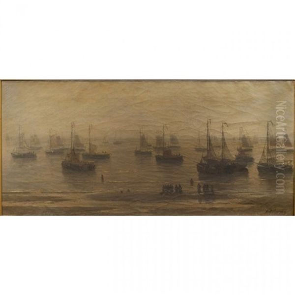 Morning Fishing Boats At Anchor - view 1