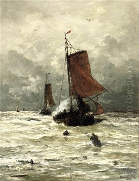 In Danger - Scheveninger Bomschuiten In The Surf - view 1