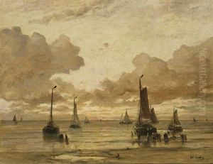 Fishing Boats Near The Shore by Hendrik Willem Mesdag