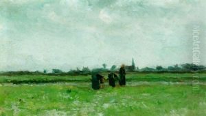 Women Working In The Fields Near Groot Leewijk, Warffum by Hendrik Willem Mesdag
