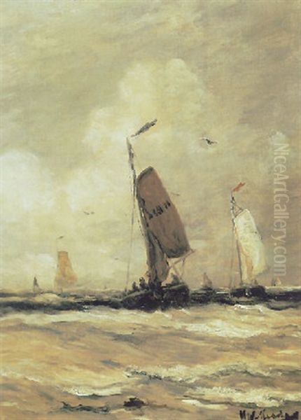 Fishing Boats On A Choppy Sea - view 1