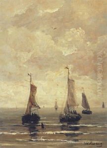 Shipping In A Calm by Hendrik Willem Mesdag