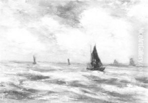 Bateaux En Mer Du Nord by Hendrik Willem Mesdag