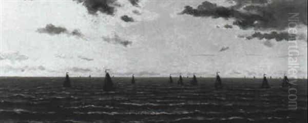 Vissersscheepjes Op Zee - view 1