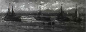 Waiting For The Tide by Hendrik Willem Mesdag
