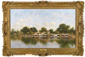 Les Lavoirs Sur L'erdre by Claude Francois Auguste Mesgrigny