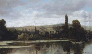 A Tranquil Lake by Claude Francois Auguste Mesgrigny