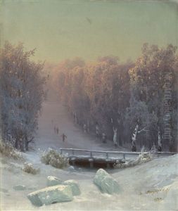 Winter Evening In The Forest by Arseniy Ivanovich Meshchersky