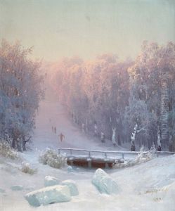 Winterlandschaft Im Abendlicht by Arseniy Ivanovich Meshchersky