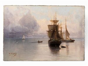 Ships At Sea by Arseniy Ivanovich Meshchersky