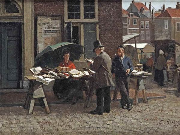 The Bookstall Of Jozef Blok On The Groote Markt In Front Of The Boterwaag, The Hague - view 1