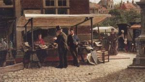 At The Book Stall by Theodorus Ludovicus Mesker