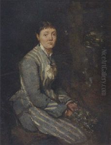 A Young Woman On A Bench In A Garden