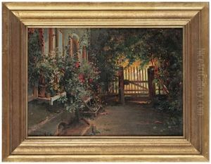 Gartenpartie Mit Haus Und Weg Zum Gartentor Gartenpartie Mit Haus Und Weg Zum Gartentor