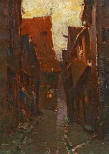 Dorfgasse In Wertheim by Pius Ferdinand Messerschmitt