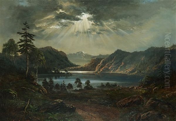 Insjolandskap Med Segelbat - view 1