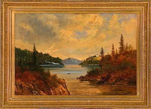 Fiord Scene On A Cloudy Autumn Day