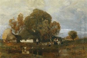 Vor Dem Bauernhof by Geza Meszoely
