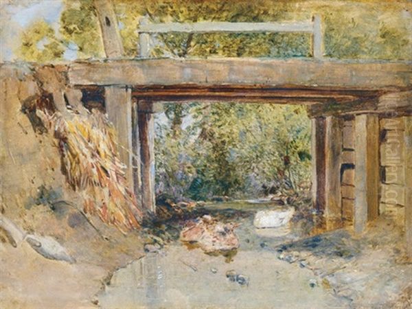 Stream Bank With A Bridge - view 1
