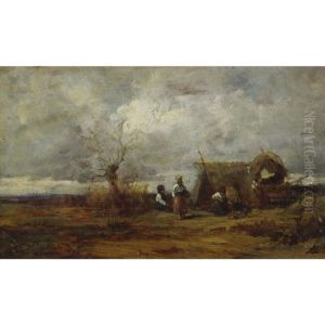 Gypsy Camp by Geza Meszoely