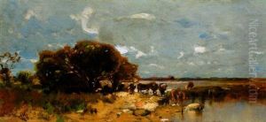 Vizparti Taj Gomolygo Fellegekkel (waterside Landscape With Clouds)