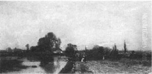 Figures Along The Water's Edge