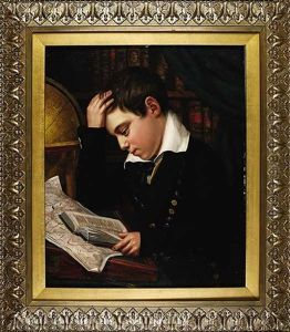 The Artist's Son James Whiting Metcalf Aged Twelve, Studying Geography by Eliab Metcalf