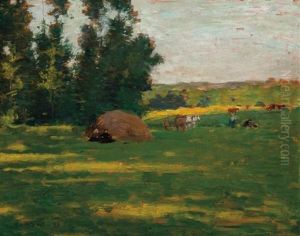 Lengthening Shadows, No. 1 (resting At The Haystack) by Willard Leroy Metcalf