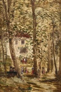 Maison Et Sous-bois Anime by Willard Leroy Metcalf
