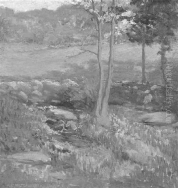 Summer Landscape With Creek - view 1